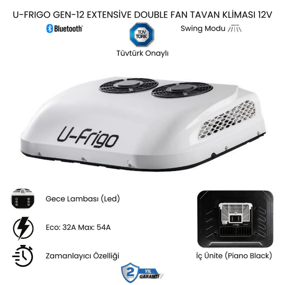 U-Frigo Gen-12 12V Çift Fan Tavan Kliması
