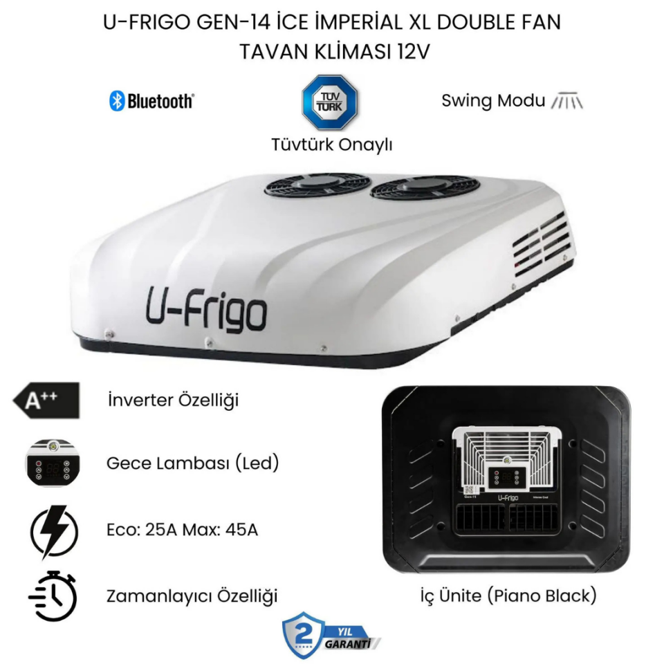 U-Frigo Gen-14 12V Çift Fan Tavan Kliması