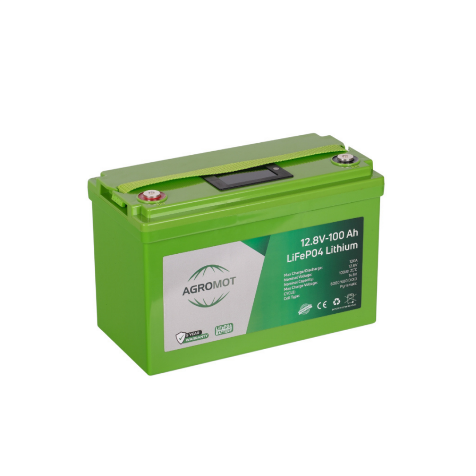 Agromot 12.8V 105AH LCD Ekran & Bluetooh Lityum Akü (LifePO4)