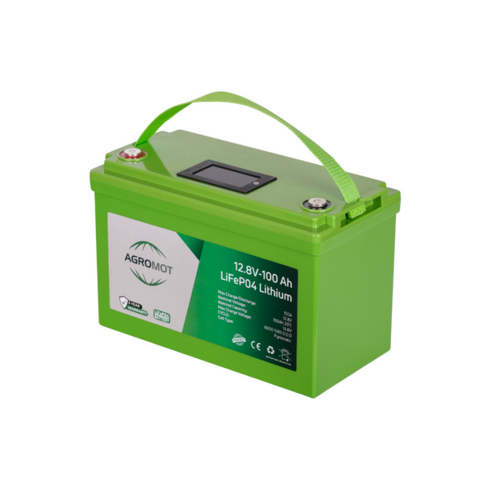 Agromot 12.8V 105AH LCD Ekran & Bluetooh Lityum Akü (LifePO4)